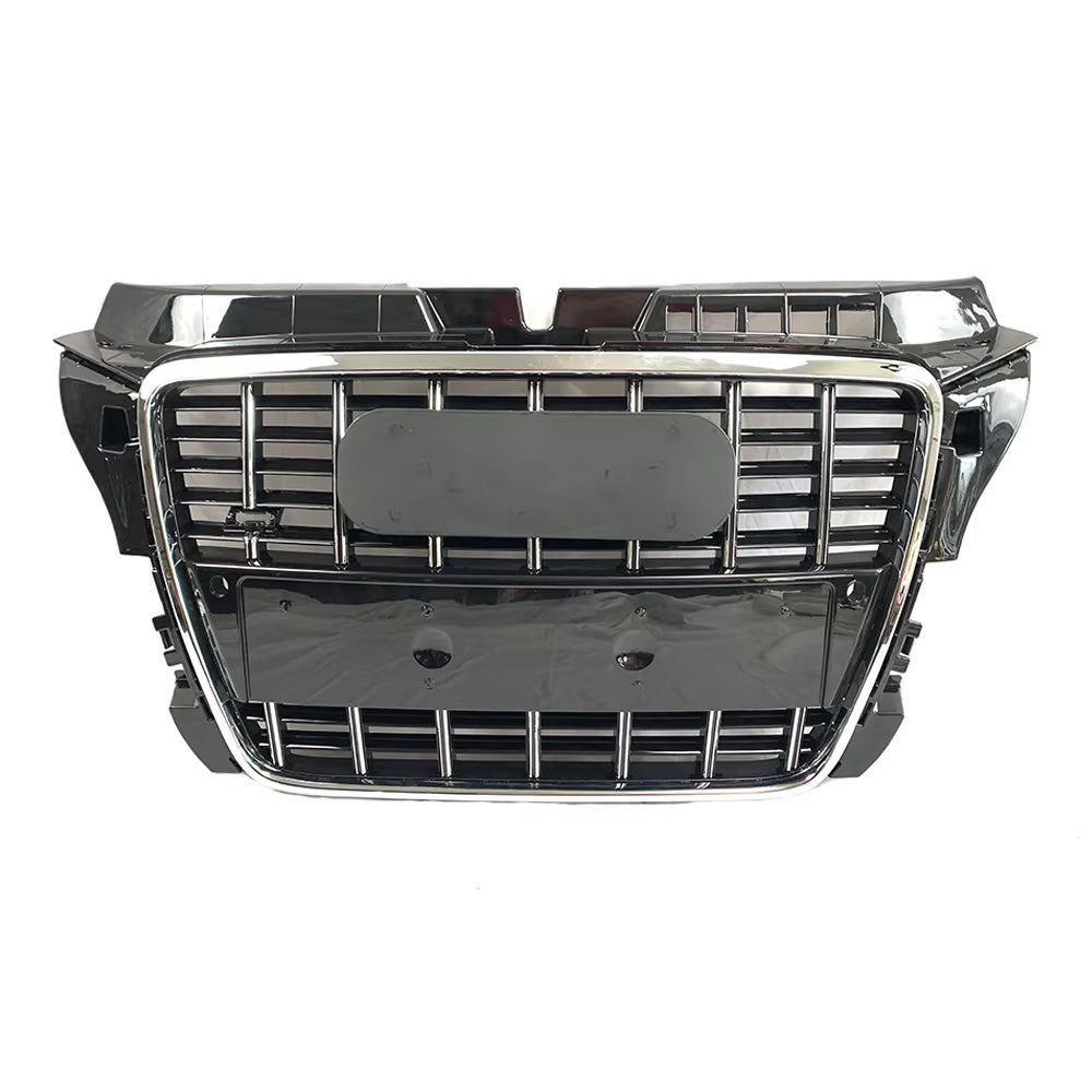 2008-2012 Audi A3/8P To S3/RS3 Style High Quality ABS Grille Chrome Trim Grill Silver And Black Front Bumper Grille