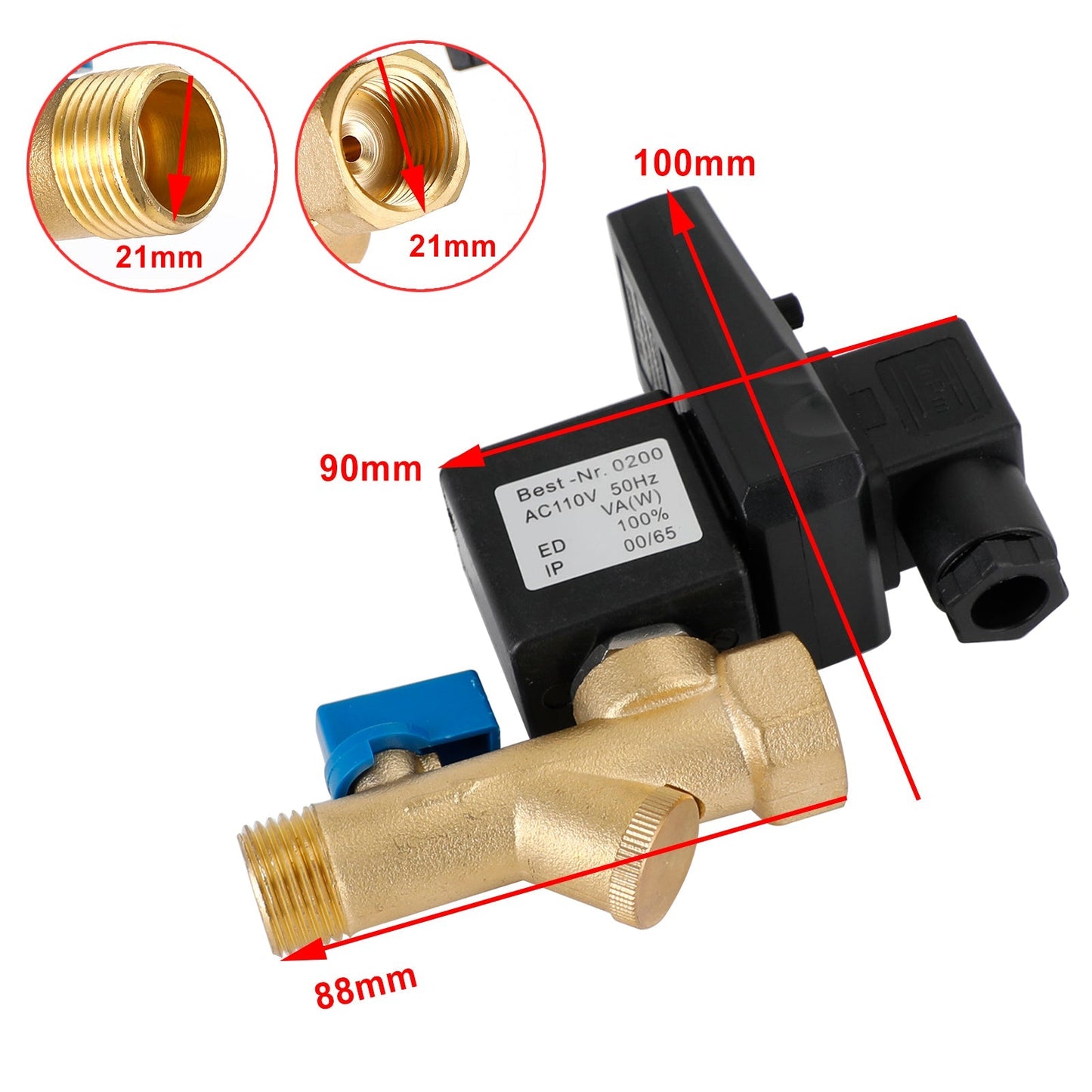 G1/2 Auto Electronic Timed Drain Valve For Air Compressor Condensate Management, AC220V / One-body Type