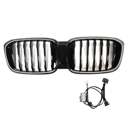 2018-2021 Gloss Black Front Kidney Mesh Grill Grille Fit BMW X4 G02 X3 G01 G08