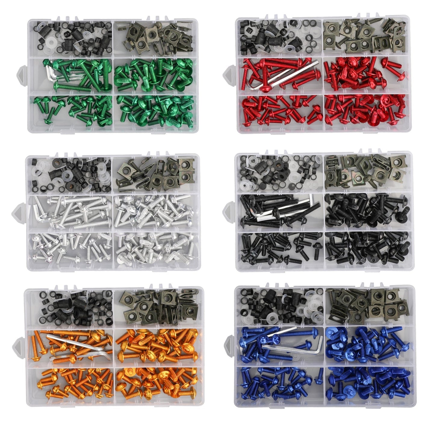 Honda Yamaha Suzuki Kawasaki 177PCS Fairing Bolt Kit Bodywork Screws