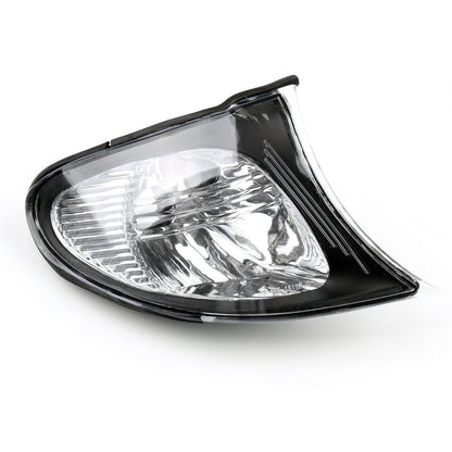 02-05 BMW E46 3-Series 4Dr Euro Corner Lights - Crystal Clear W/ Smoke Trim Fit