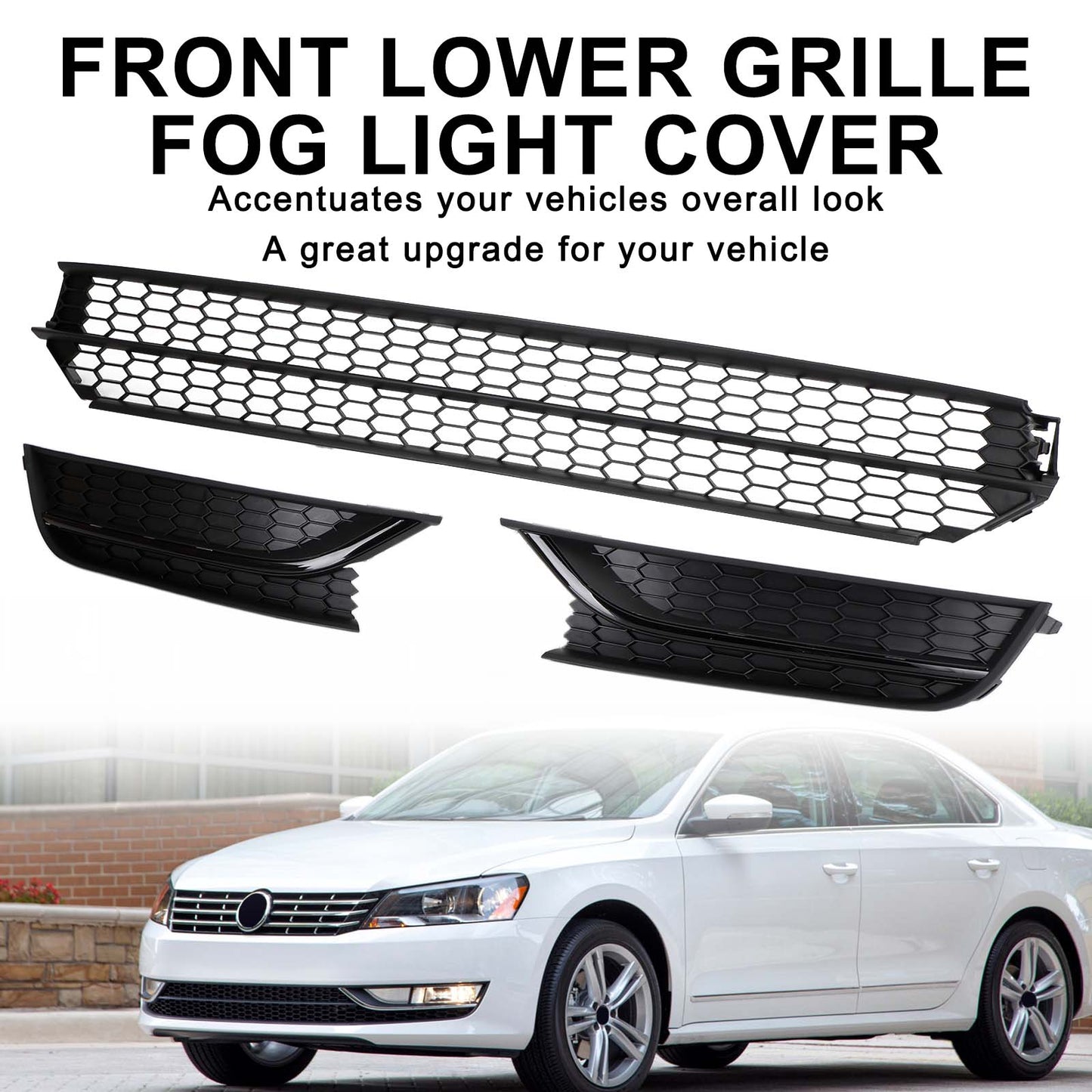 Volkswagen 2012-2015 Passat 5618536779B9 Front Bumper Lower Grille Grill Fog Light Cover
