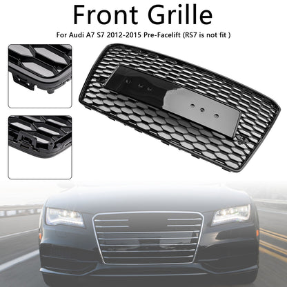 2010-2015 RS7 Style Honeycomb Sport Mesh Hex Grill Grille Fit Audi A7/S7 Black