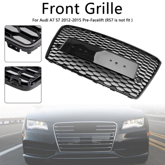 2010-2015 RS7 Style Honeycomb Sport Mesh Hex Grill Grille Fit Audi A7/S7 Black