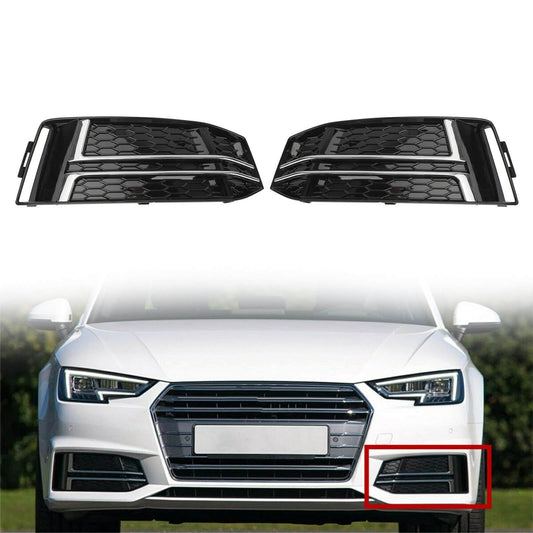 2016-2018 Audi S4/A4 B9 S-Line 8W0807681F 8W0807682F Pair Front Fog Light Cover Bumper Grill Generic
