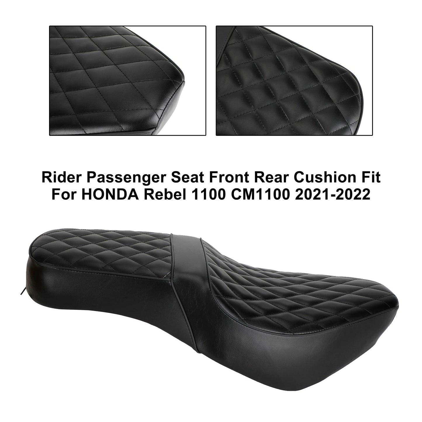 21-22 HONDA Rebel 1100 CM1100 Reemplazo del asiento delantero trasero del conductor y pasajero negro mate