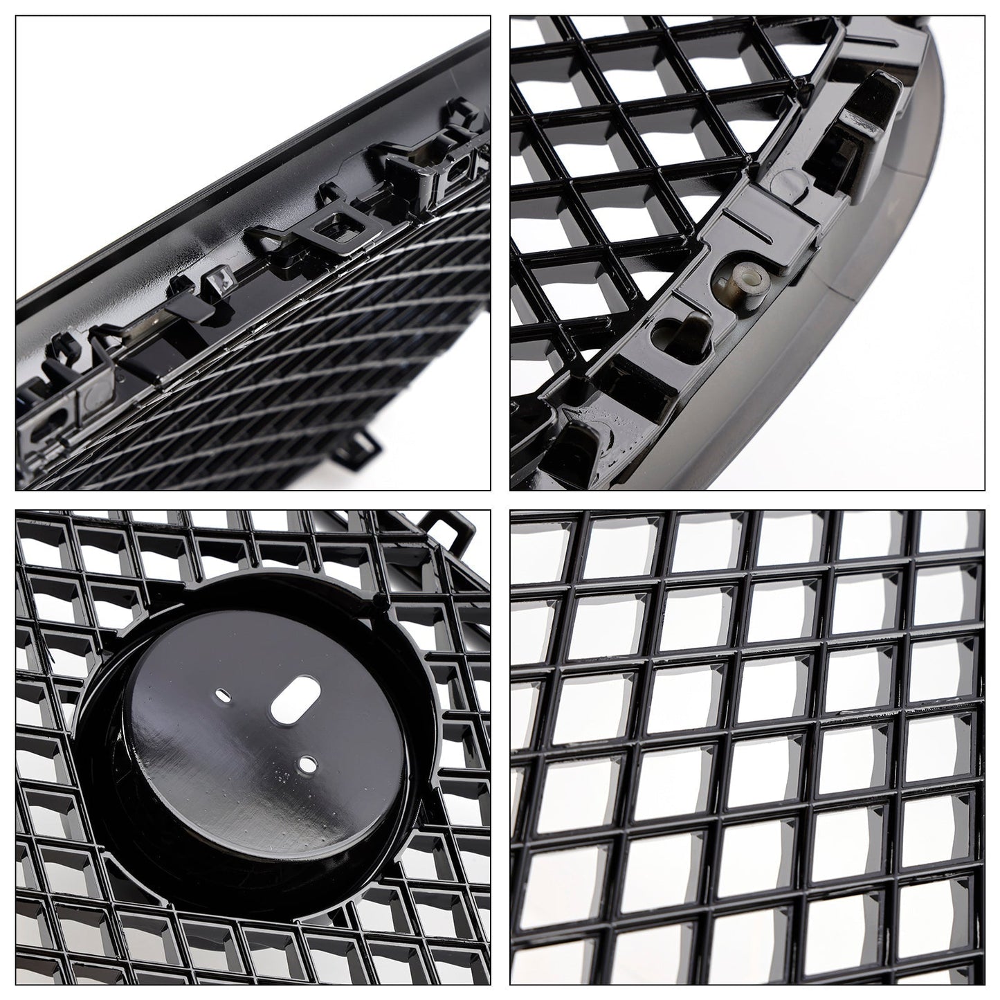 2012-2015 Jaguar XF XF-R Style Front Bumper Grill Grille Gloss Black
