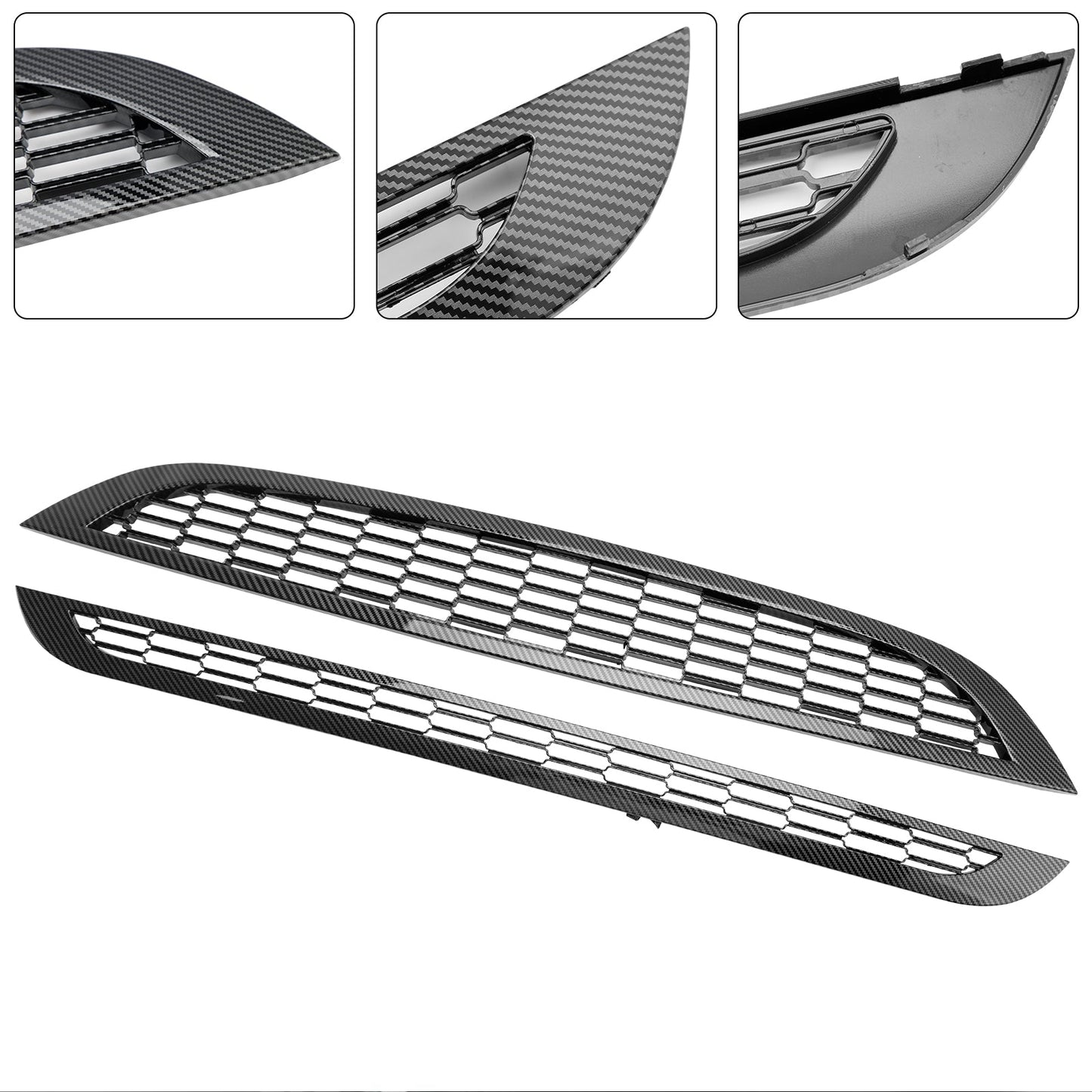 2002-2006 Mini Cooper R50 R52 R53 2PCS Honeycomb Mesh Front Grille Black Replacement Grill