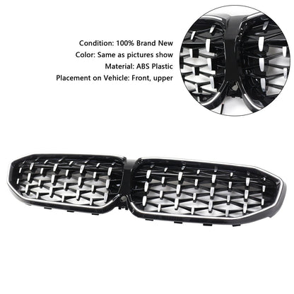2019-2022 Chorme Diamond Kidney Grille Grill 51138072085 Fit BMW 3 Series G20
