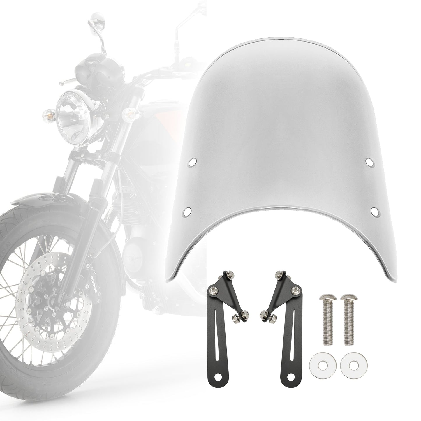 Pare-brise transparent pour Moto Guzzi V7 Classic 16-23 et V9 Bobber 18-23