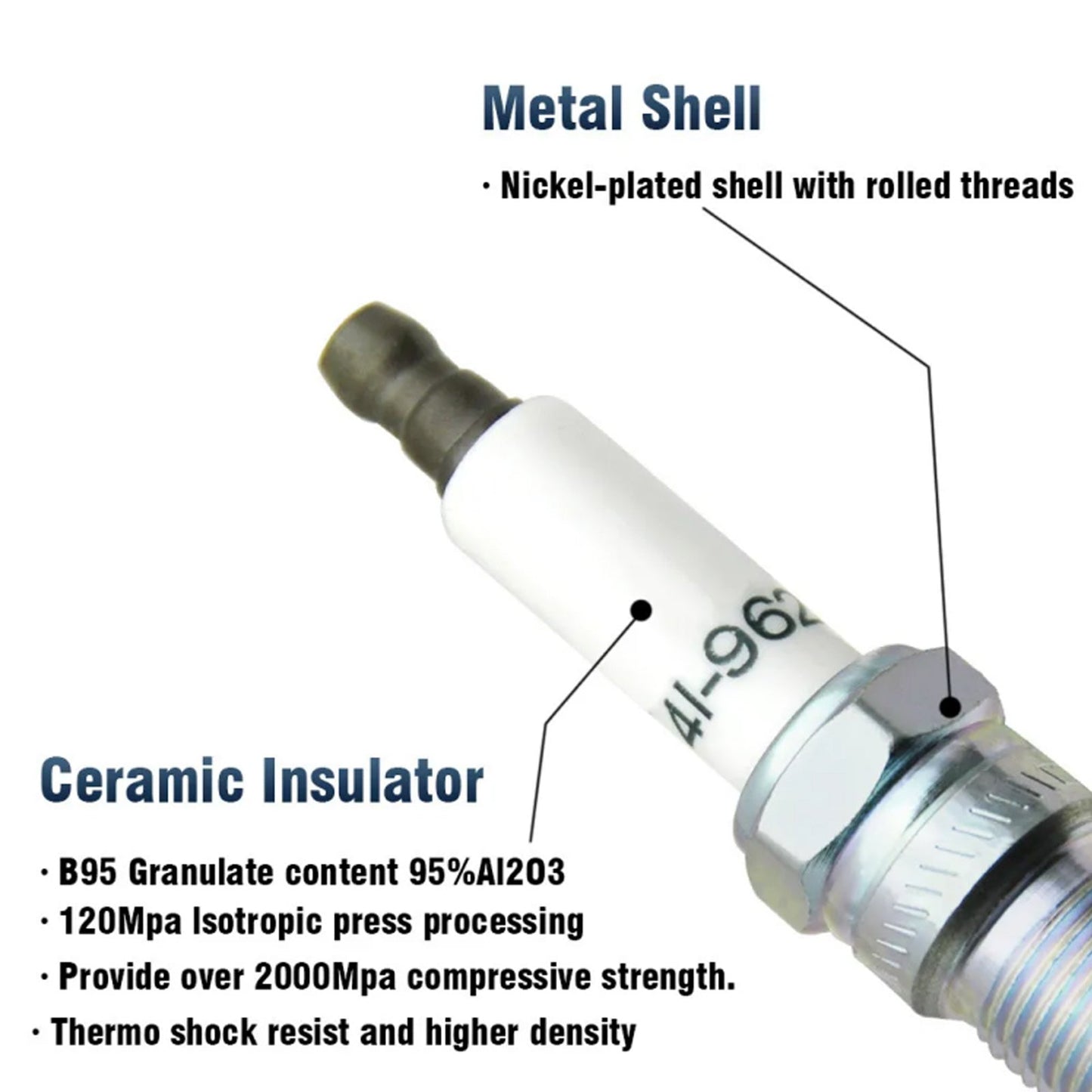 Chevrolet Corvette 6.0L V8 2005, 8 bougies d'allumage + fils 10,5 mm, 19299585 41962