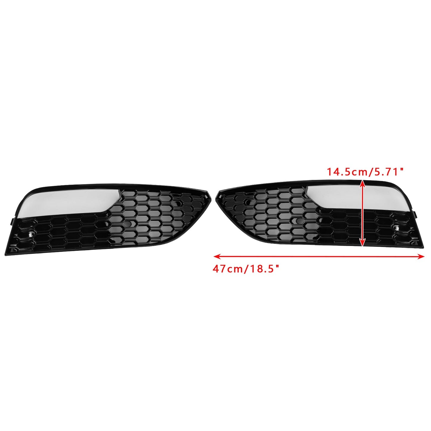 2012-2016 2PCS Front Bumper Fog Light Cover Grille Grill Fit Audi A3