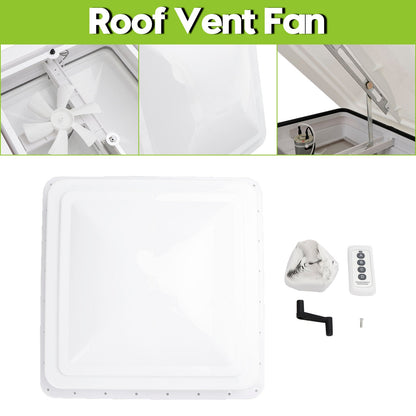 14" Caravan Skylight Roof Vent Remote Control Camper Motorhome RV Exhaust Fan