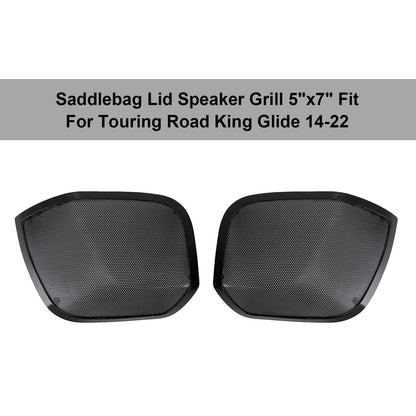 5"X7" Saddlebag Lid Speaker Grill Fits For Road King Touring Glide 14-22
