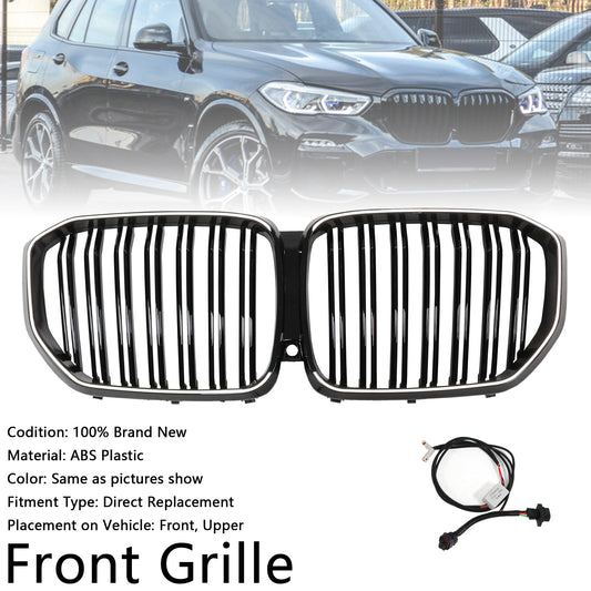 Double Slat Black Front Kidney Grille Fit BMW X5 G05 2019-2022 M-Performance