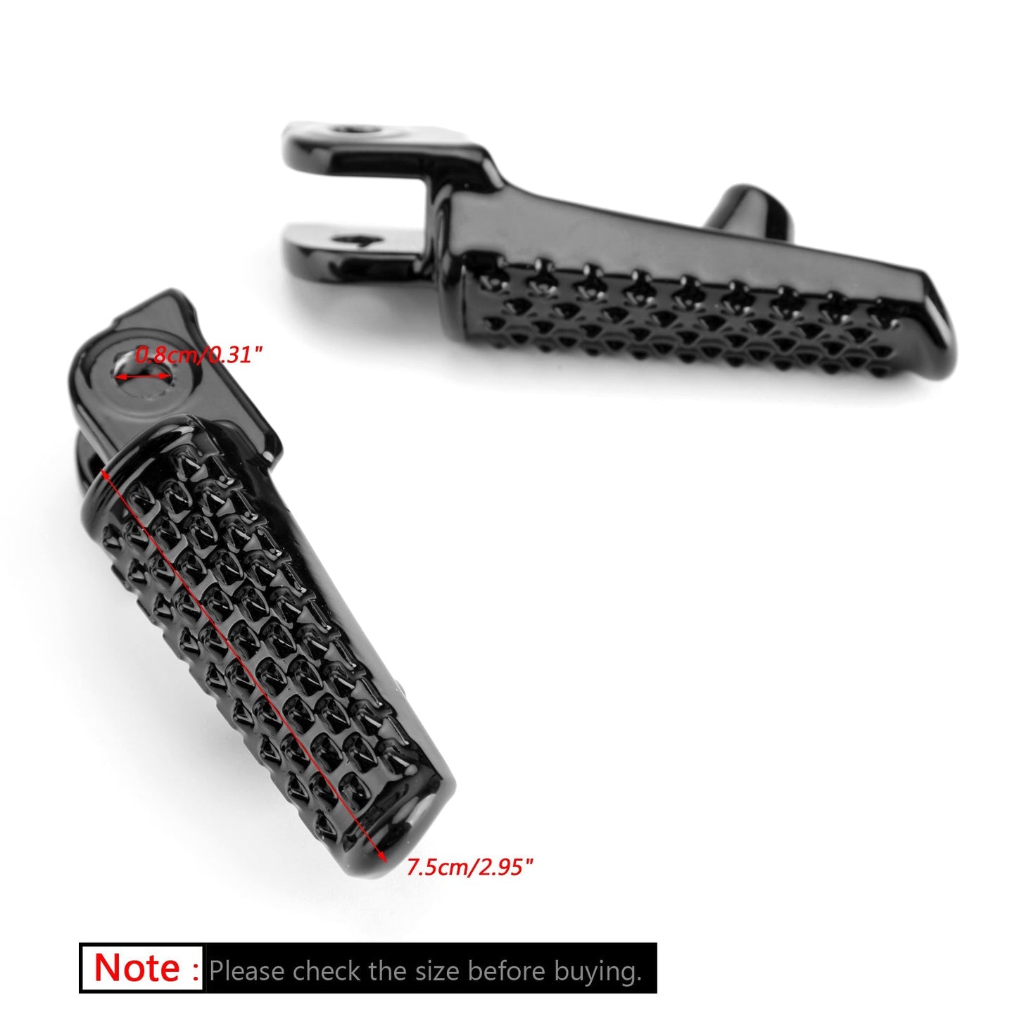 Repose-pieds avant noir pour Honda CB1000R, CBR 600, 1000 RR, VTR1000, VTR1000S