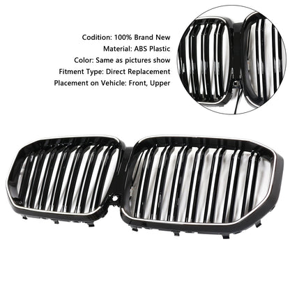 Double Slat Black Front Kidney Grille Fit BMW X5 G05 2019-2022 M-Performance