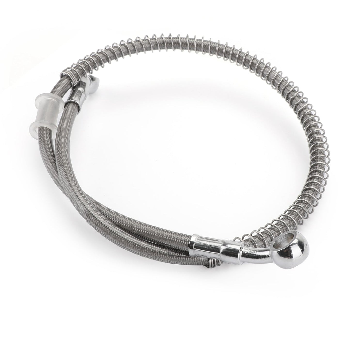 Manguera de aceite de freno para motocicleta de 50 cm/19 pulgadas, conexión tipo banjo, extremo giratorio de acero inoxidable