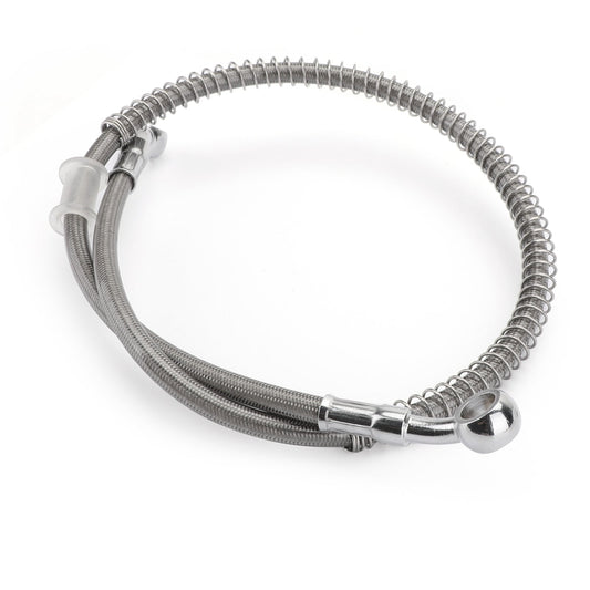 Manguera de aceite de freno para motocicleta de 50 cm/19 pulgadas, conexión tipo banjo, extremo giratorio de acero inoxidable