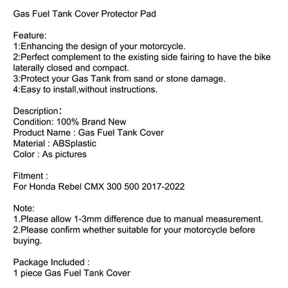 Gas Fuel Tank Cover Protector Pad For Honda Rebel300/500 CMX 300 500 2017-22