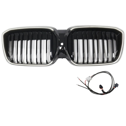 2022-2024 Double Slat Gloss Black Front Kidney Grill Grille Fit BMW IX3 G08 LCI