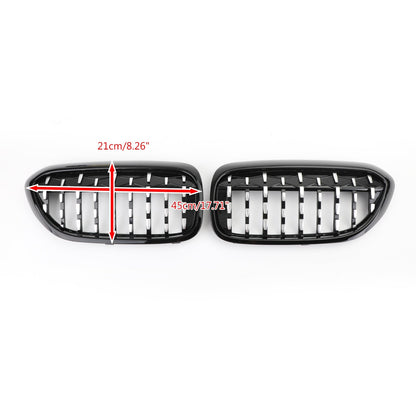 2017-2019 BMW G30 G38 5 Series 520i, 523i, 528i, 530i, 535i, 550i, 520d, 530d etc Black & Chrome Diamond Style Front Grill Generic