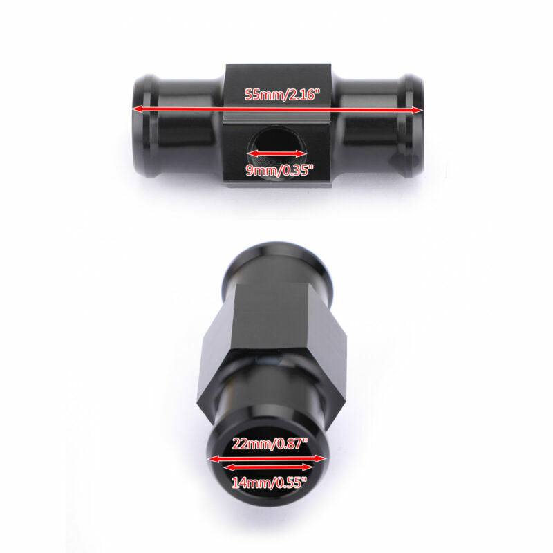 Kit de capteur de température pour tuyau adaptateur de radiateur d'eau de 22 mm, joint de tuyau US noir