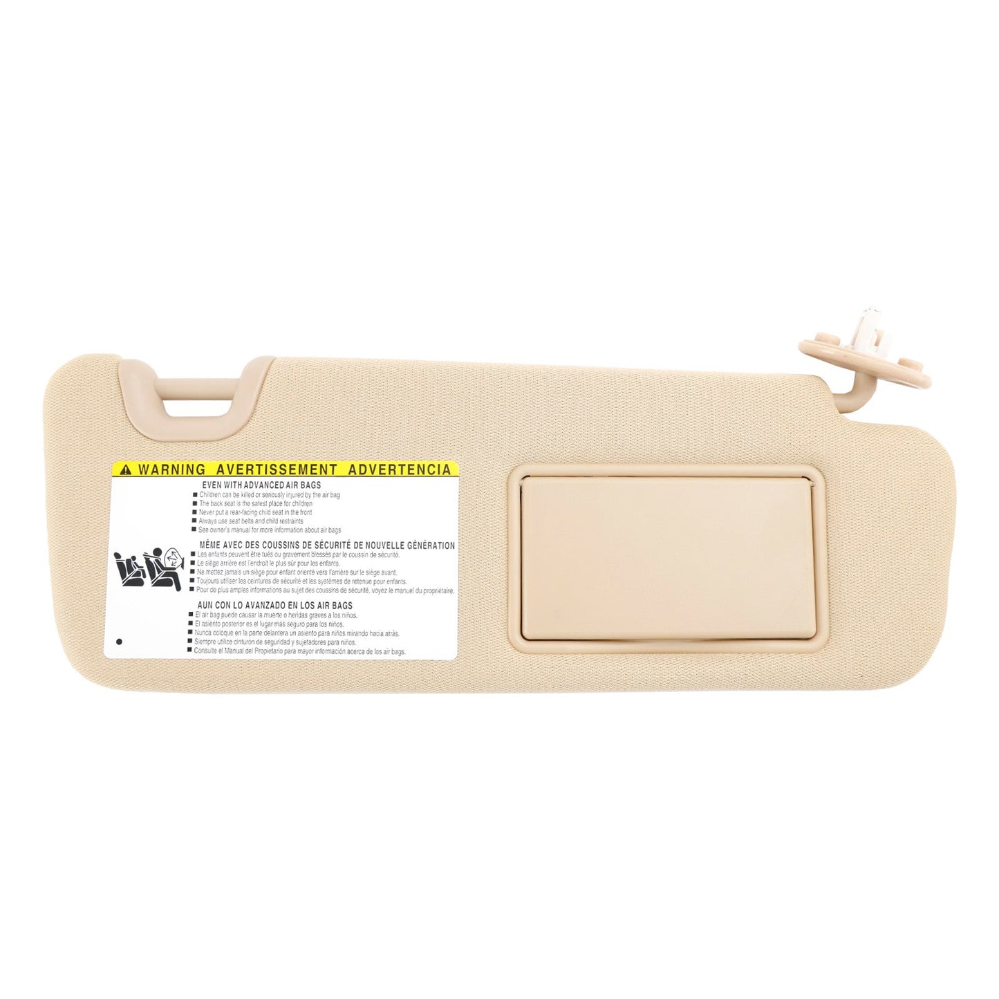 Pare-soleil droit avec éclairage de courtoisie pour Toyota Highlander 2014-2019 74310-0E074-A0