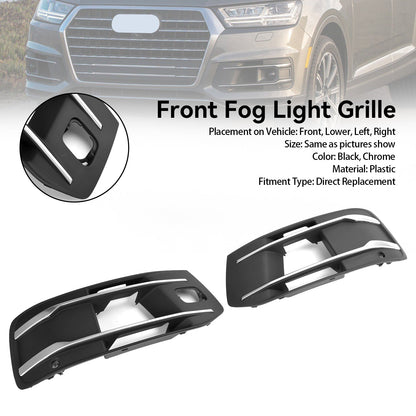 2016-2019 Audi Q7 Standard Version Front Bumper Cover Fog Light Grille Bezel Insert Grill