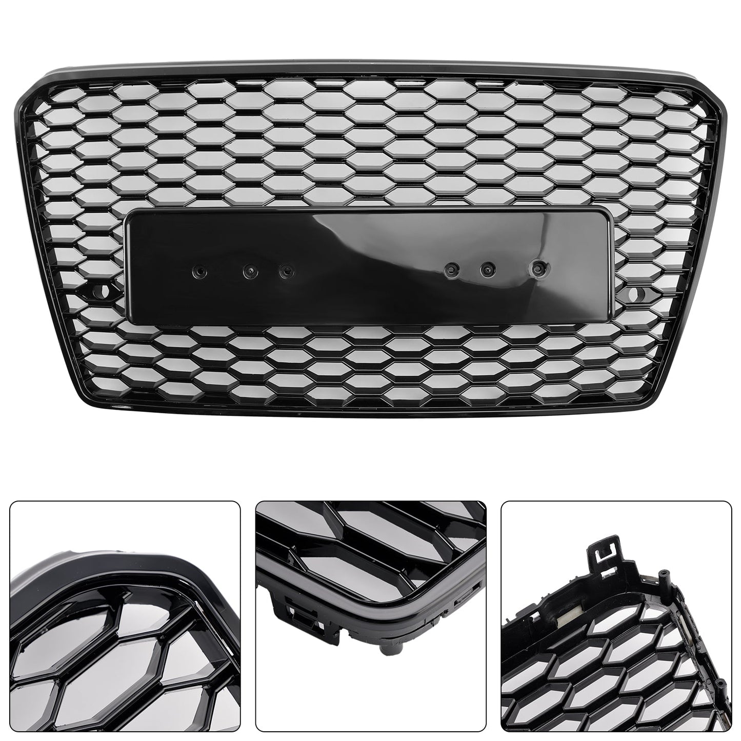 2010-2015 RS7 Style Honeycomb Sport Mesh Hex Grill Grille Fit Audi A7/S7 Black