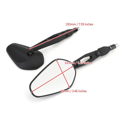 Pair M10 Rear View Mirror UNIVERSAL Nylon Mirrors ForMotorcycle Custom Cruiser