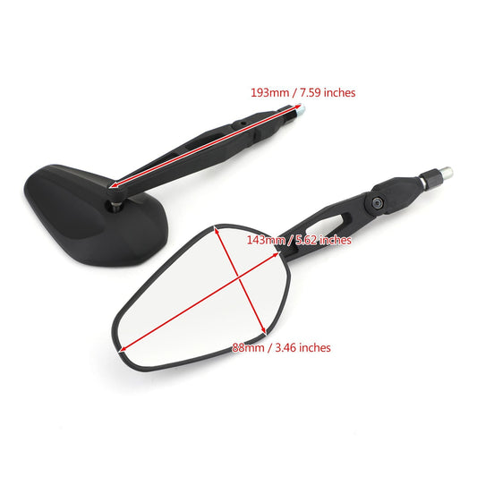 Pair M10 Rear View Mirror UNIVERSAL Nylon Mirrors ForMotorcycle Custom Cruiser