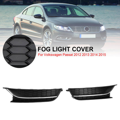 Volkswagen 2012-2015 Passat 2PCS Front Driving Fog Light Cover Black/Chrome
