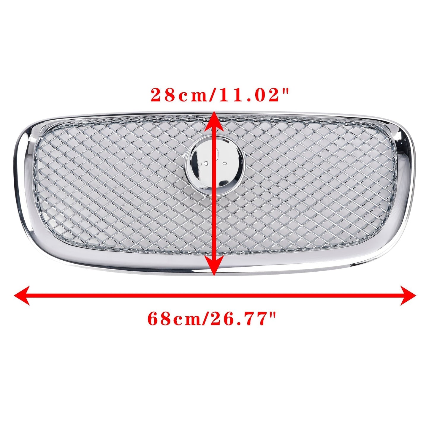 2012-2015 Jaguar XF XF-R Style Front Bumper Grill Grille Chrome
