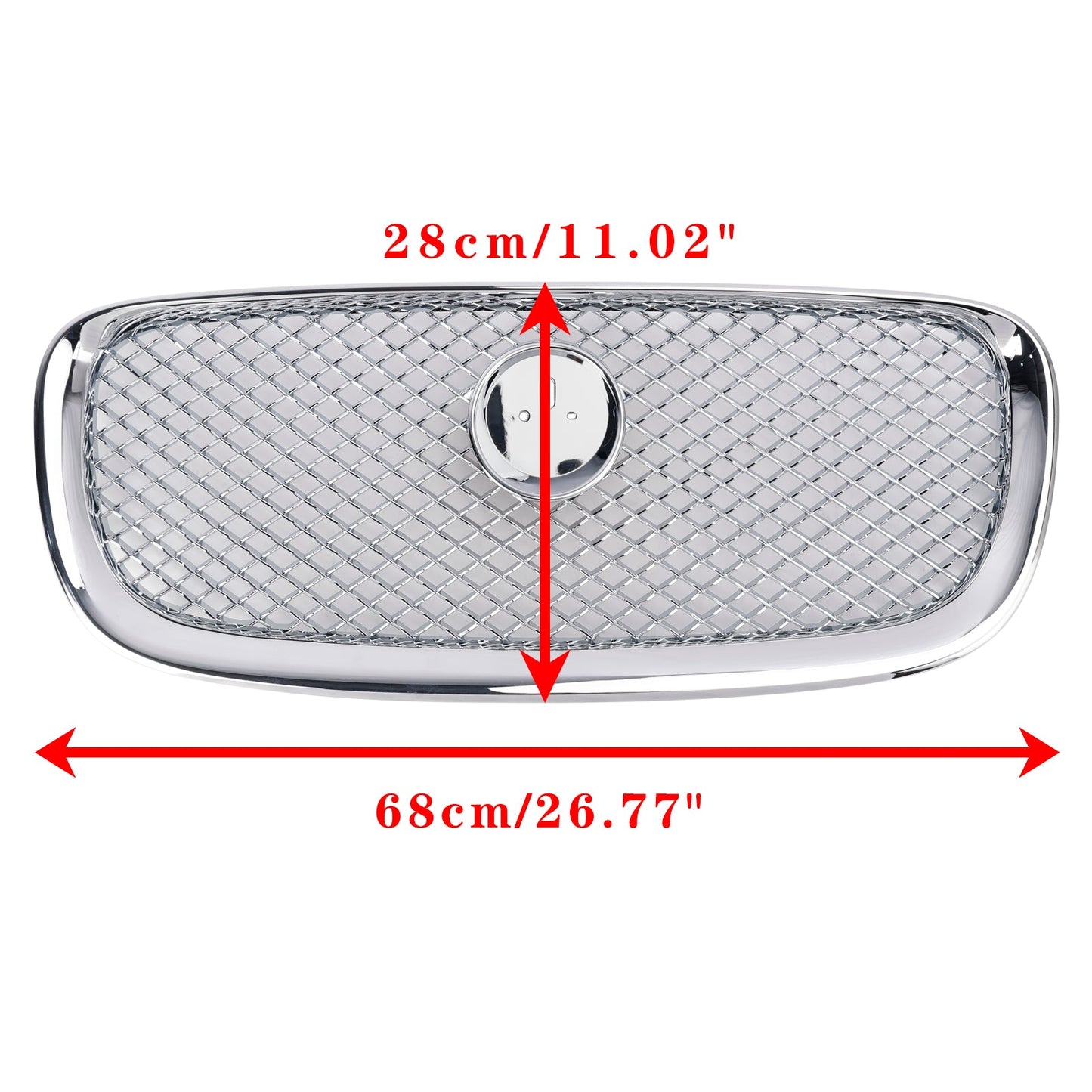 2012-2015 Jaguar XF XF-R Style Grille Front Bumper Replacement Chrome Grille
