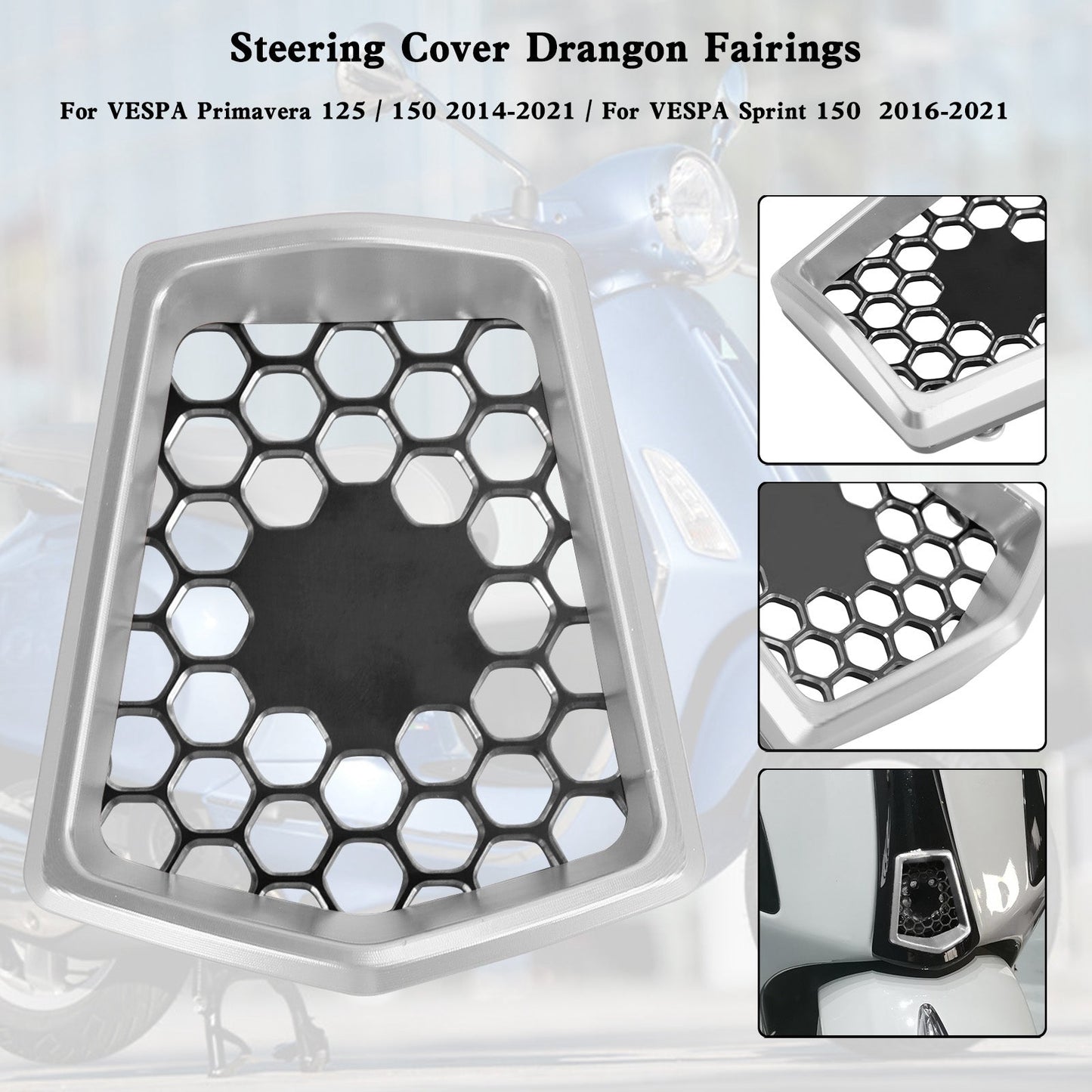 Cache klaxon central avant pour Vespa Sprint Primavera 125/150 2014-2021