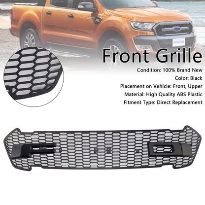 2015-2019 Matte Black Front Bumper Grill Grille Fit Ford Ranger T7 W/LED