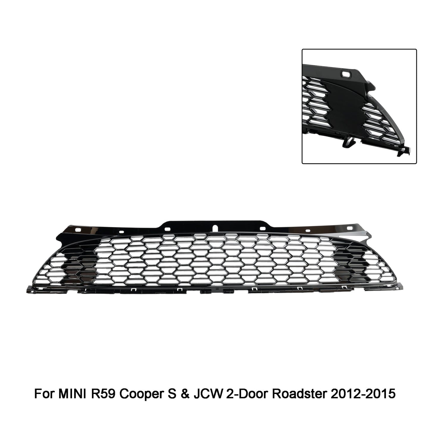 2007.06-2015 Mini Cooper S R55 R56 R57 R58 R59 JCW Style Gloss Black Front Bumper Grill Grille