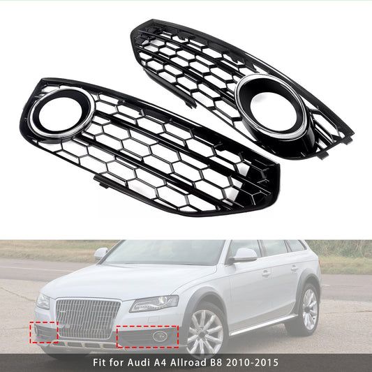 2010-2015 Audi A4 Allroad B8 Chrome Front Bumper Honeycomb Fog Grille Cover