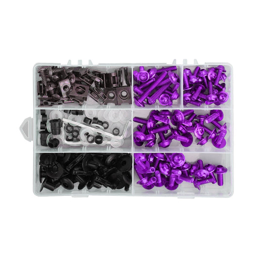 Kit de boulons et vis de carénage violets pour carrosserie