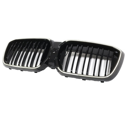 2022-2024 Double Slat Gloss Black Front Kidney Grill Grille Fit BMW IX3 G08 LCI