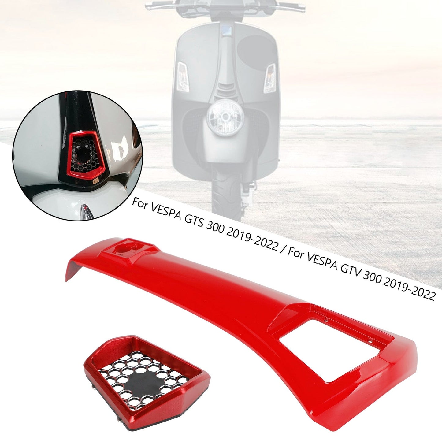 Front Head Cover Horn fairing Tie For VESPA GTS 300 GTV 300 2019-2022