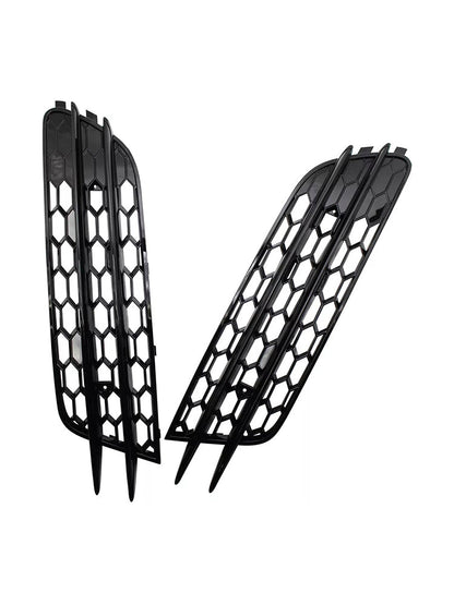Front Bumper Honeycomb Fog Grille Cover For Audi A4 C7 2012-2015 Black