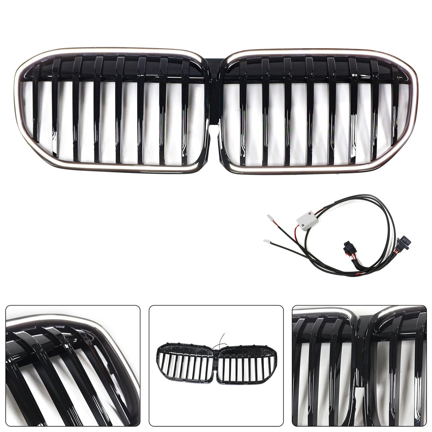 2019-2022 BMW 7 Series G11 G12 Single Slat Gloss Black Front Grill Grille