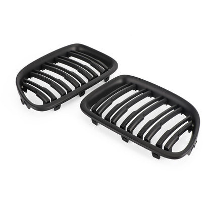 BMW 2009-2014 X1 SUV 51112993305 51112993306 Matt Black Dual Slats Front Hood Kidney Grill Grille