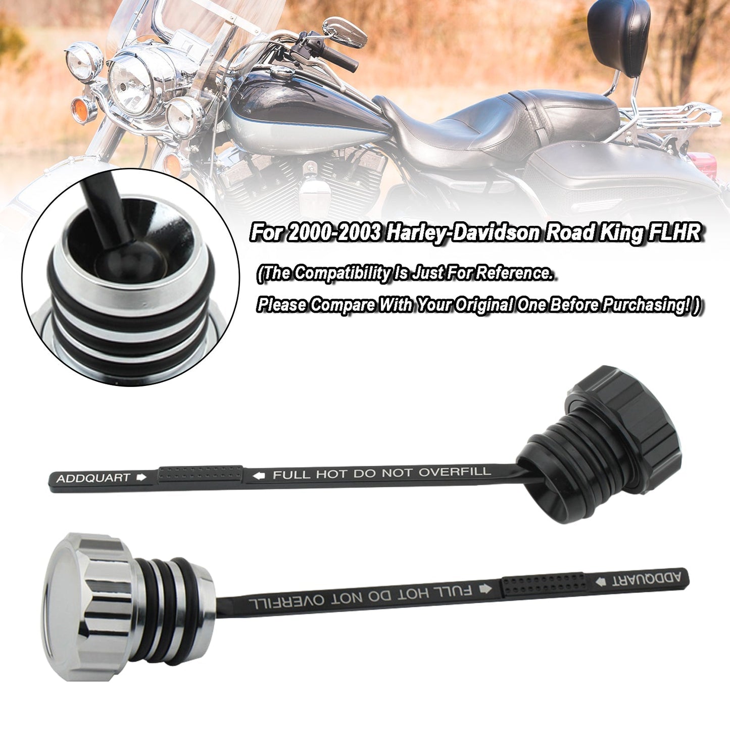 Bouchon de réservoir de jauge d'huile pour Touring Road King Electra Glide 00-06 0710-0121