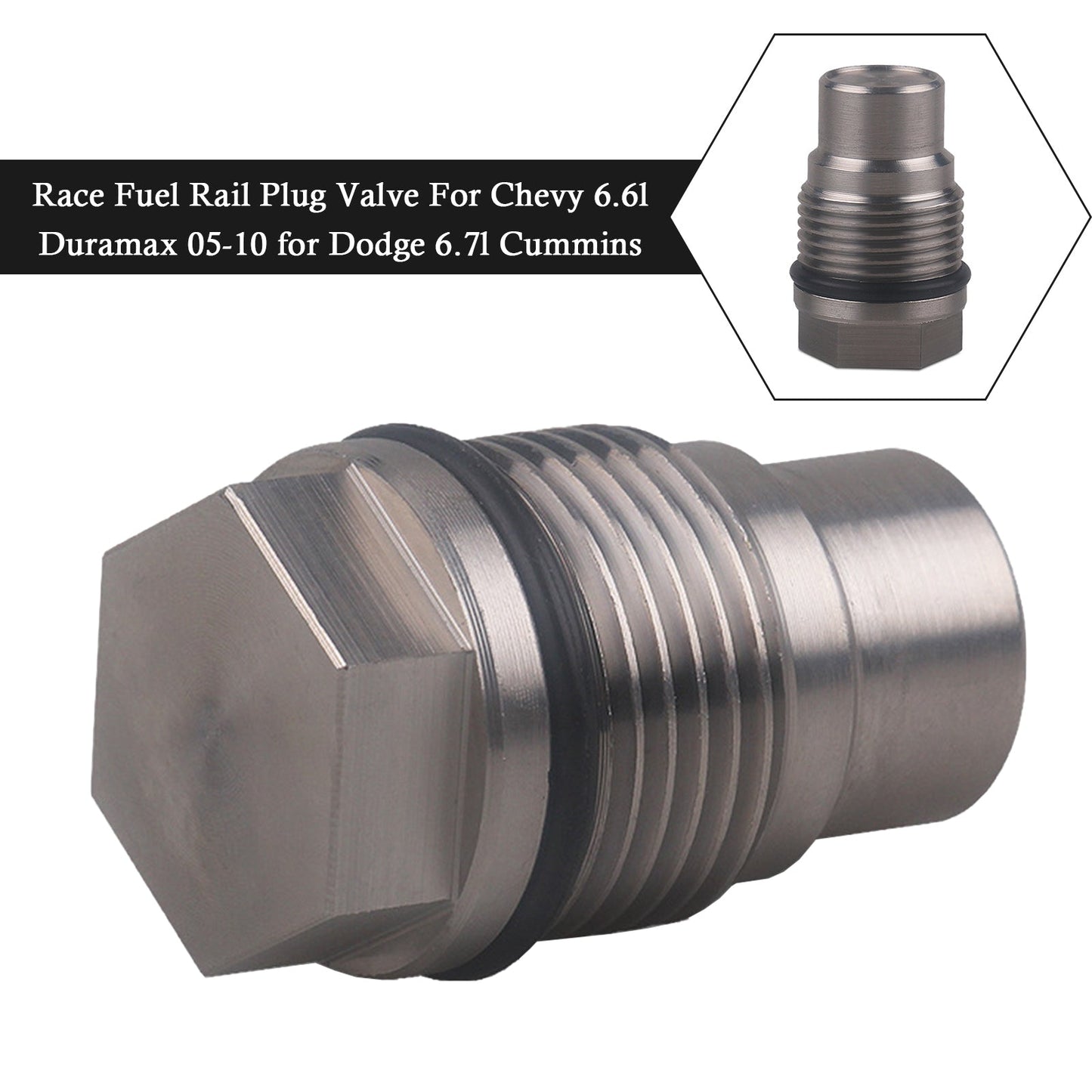 Bouchon de rampe d'injection de carburant pour Chevrolet GMC 6,6 L Duramax Race (2004, 2005, 2006, 2007, 2008, 2009, 2010)