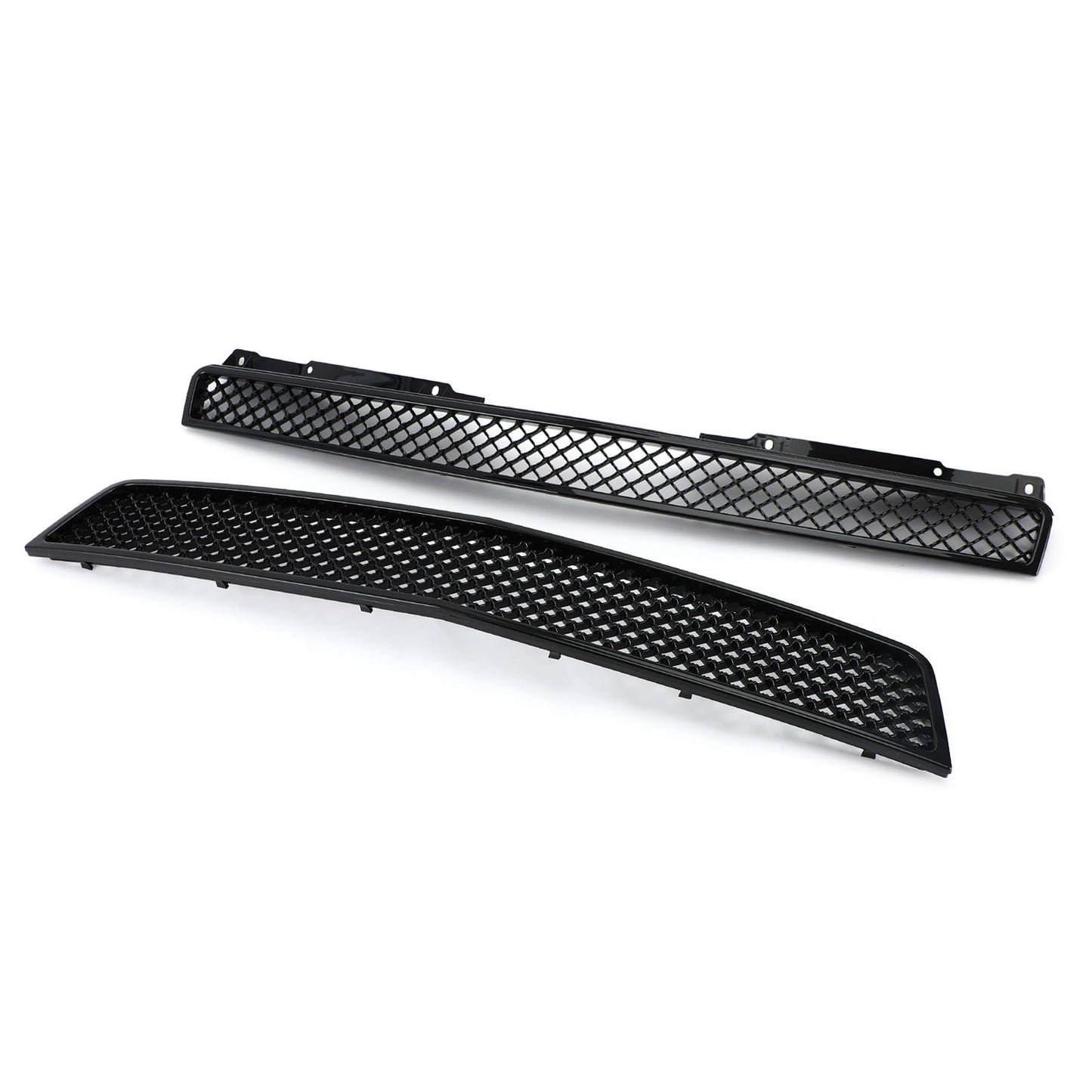 Chevy 2007-2014 Tahoe/Suburban GM1200596 GM1200563 2PCS Glossy Black Mesh Front Bumper Grille