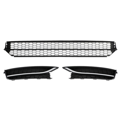 Volkswagen 2012-2015 Passat 5618536779B9 VW1036126 Front Lower Grille + Fog Light Cover W/O Hole Combo Set