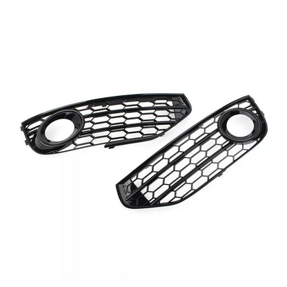 Front Bumper Honeycomb Fog Grille Cover For Audi A4 Allroad B8 2010-2015 Black